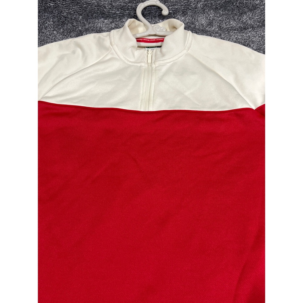Puma Womens T7 Track Dress Red White Quarter Zip Longline Athleisure Large